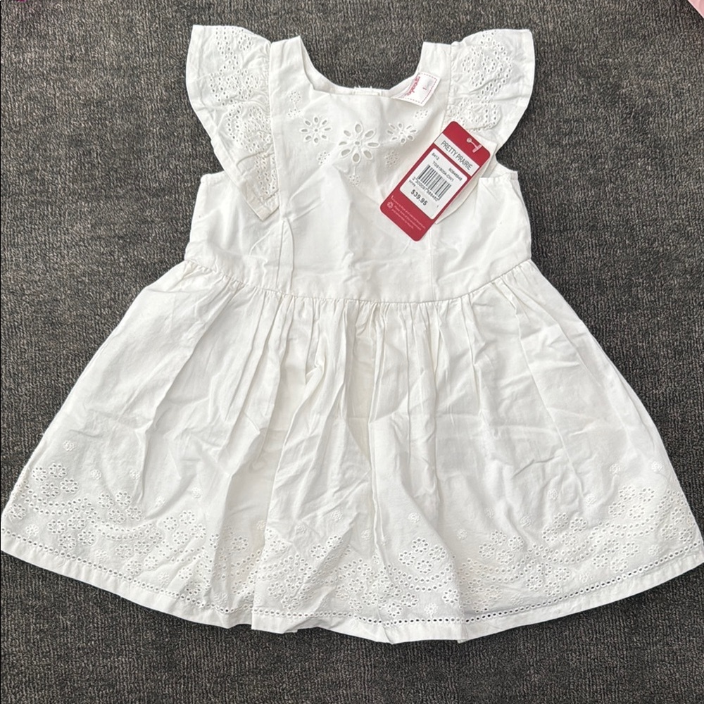 NWT White Eyelet Kids Dress